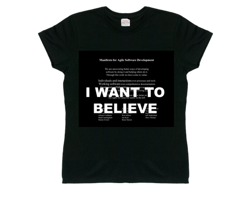 I Want To Believe Agile T-Shirt (Women's - Black)